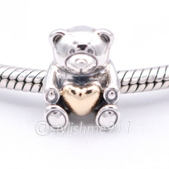 PANDORA Limited Edition Teddy Bear Charm With 14K GOLD - 791166 - Picture 1 of 11